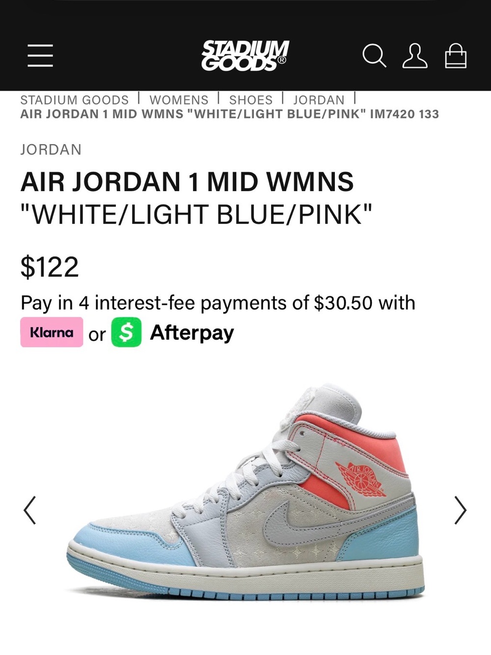 WMNS Air Jordan 1 MID sneakers in sail blue chill & hot lava - Picture 5 of 5